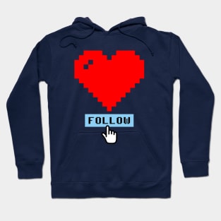 8 bit Pixel Valentine Cute Heart Social Media Love Lessons Hoodie